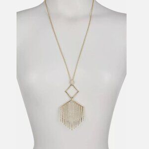 NWOT Alexis Bittar Gold Graduated Crystal Fringe Pendant Necklace!